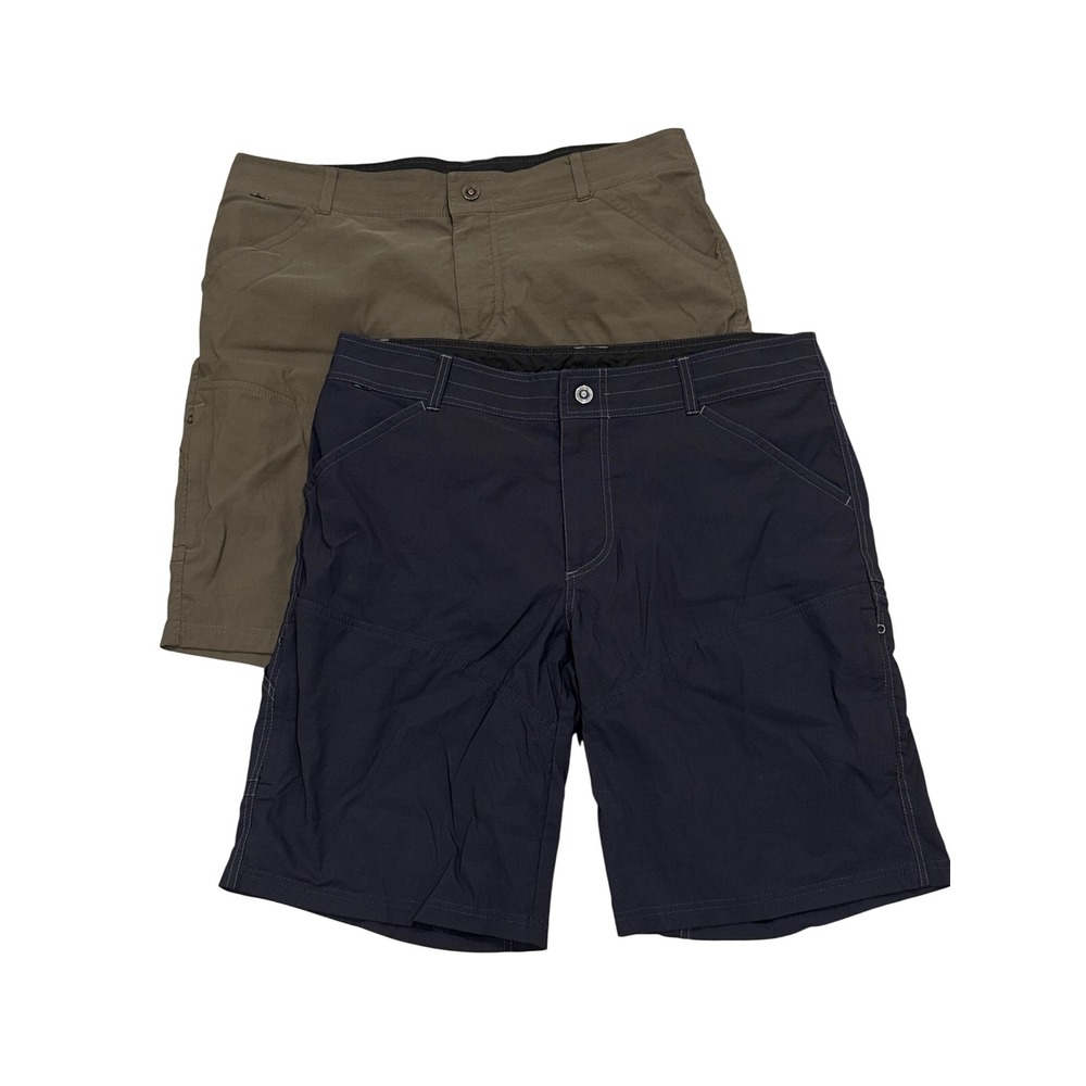 KUHL Shorts Mens 38 Blue Olive Green Renegade Silencr Technical Hiking Lot of 2